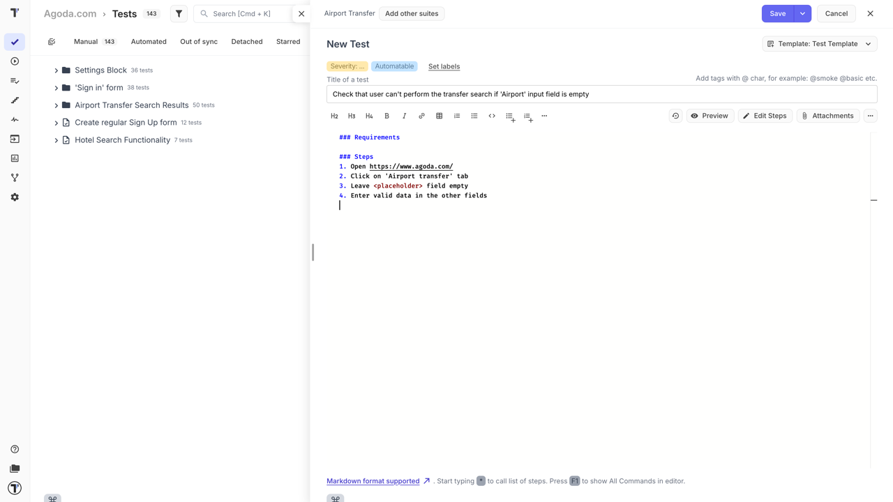 Testomat.io - Snippet
