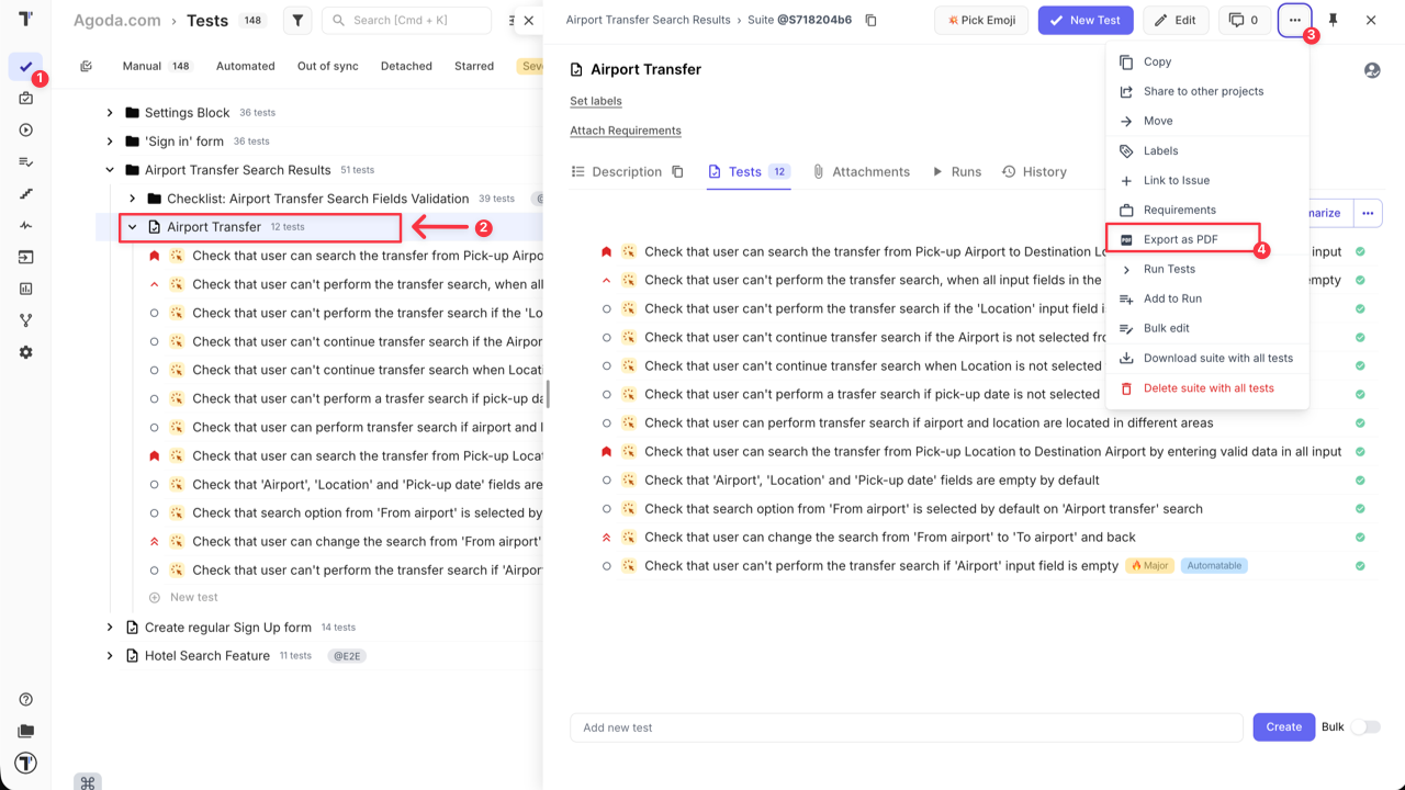 Testomat.io - Export Suite as PDF